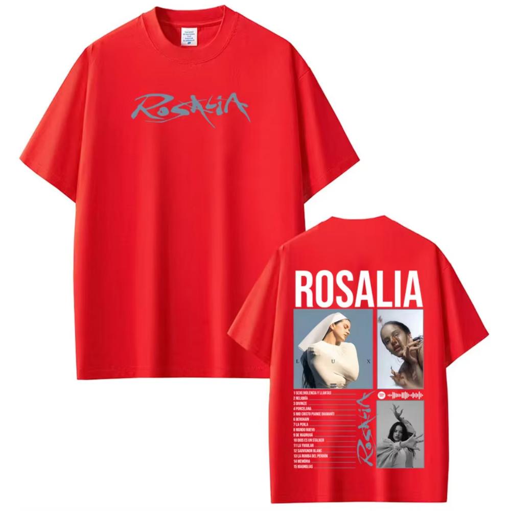 

Singer Rosalía LUX Album Tour 2026 Print Tshirts Men Women Fashion Casual T-shirts Short-sleeved Cotton Aesthetic Loose T-shirts 4XL
