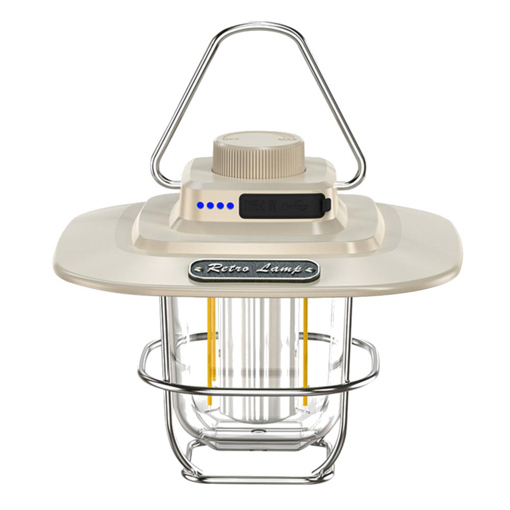 Portable Camping Lanterns 4500mAh Retro Hanging Tent Lamp Waterproof Dimmable Garden Decor Lights for Hiking Emergency Lanterns