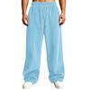 Pantalones de pana para hombre de cintura alta con bolsillos de corte holgado pierna recta ancha color casual