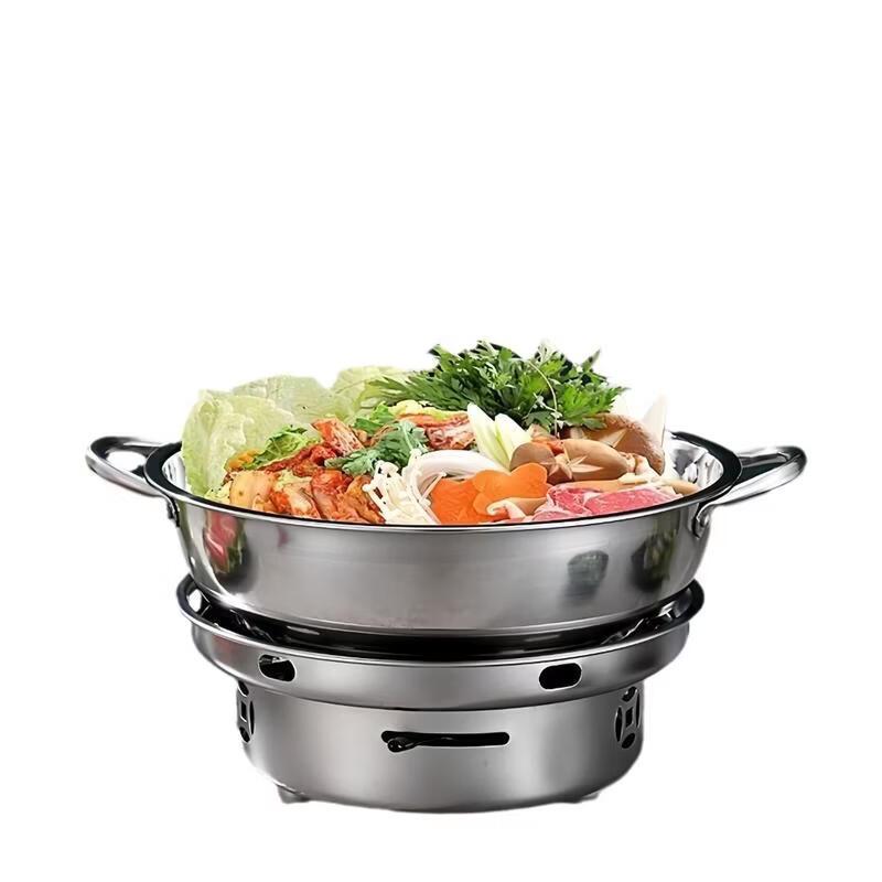 JingJingRS Thickened Stainless Steel Alcohol Stove with Pot
