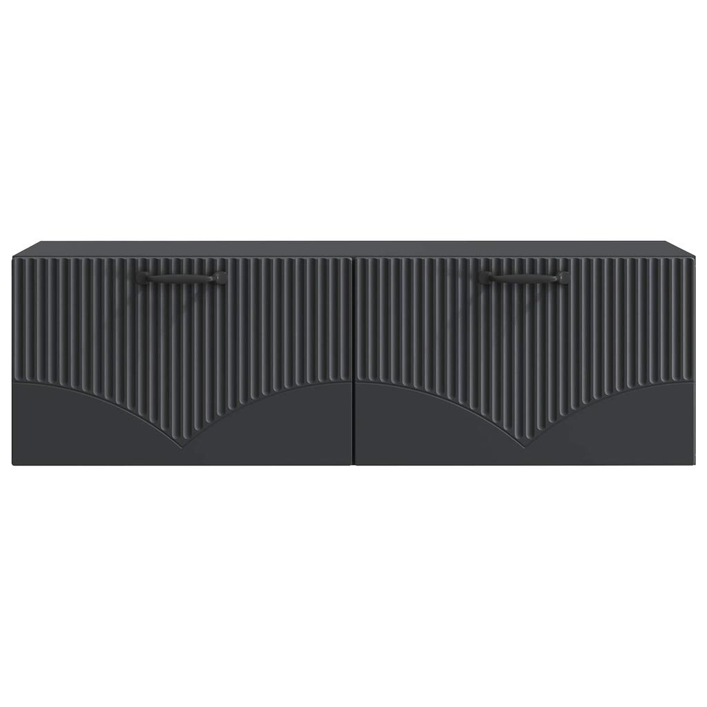 Wall Mounted TV Cabinet Black 98 x 31 x 30 cm Engineered Wood