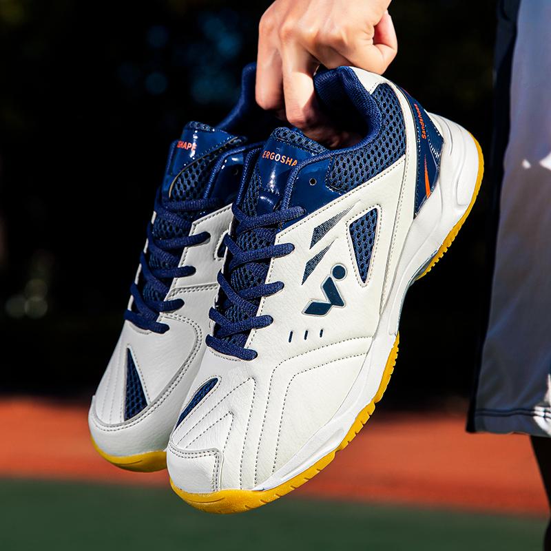 36-45unisex Sneakers Leather Badminton Shoes Anti-slip Table Tennis Shoes Breathable Tennis Sports Shoes