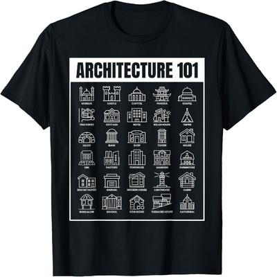 Lustiges Architektur 101 T-Shirt für Architekten Arten von Häusern T-Shirt