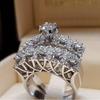 New Creative Hollow Engagement Ring, European Beautiful Woman Ring Wedding Banquet Ring