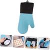Silikon-Ofenhandschuhe zur Hitzedämmung, geeignet zum Kochen, Backen und Grillen, verlängertes Modell, BPA-frei, leicht zu reinigen, flexib