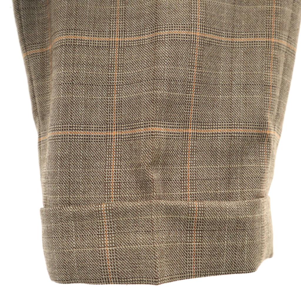 EDIFICE Glen Check Tapered Pants M Brown Men's Used