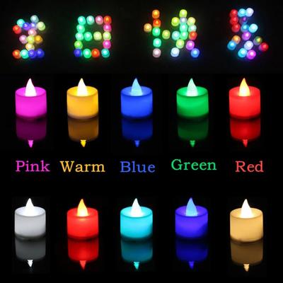 50 STÜCKE 1 STÜCK Bunte LED Kerze mit Batterie Teelichter Schalter Kerzen Flammenlos Hochzeit Zuhause Weihnachtsdeko Simulationskerze
