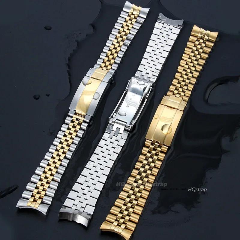 20mm Curved End Bracelet for Rolex Solid Stainless Steel Watchband for Jubilee Men Women Wristband High Quality Belt Accessories