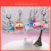 Trendy Metal Car Cartoon Keychain With Cute Bell Multiple Color Options Gift