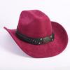 Nuovo colore cappello da cowboy western da uomo e da donna versatile per il pendolarismo stile semplice tesa larga cappello a cilindro cappello da sole