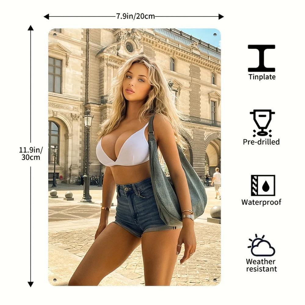 Винтажная пин-ап девушка Металлическая жестяная табличка 8x12 Гараж Бар Кафе Ретро Декор Стены 20x30