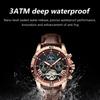 POEDAGAR Tourbillon Automatic Mechanical Wristwatch Waterproof Luminous Date Week Leather Men Watch