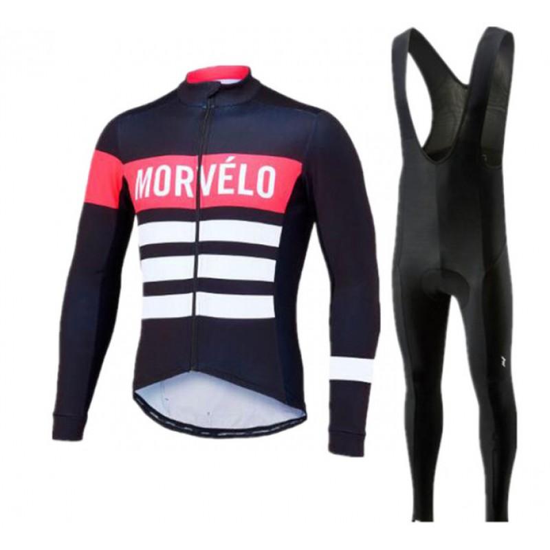 Set Completo Maglia a Manica Lunga da Ciclismo e Salopette Uomo Donna A Righe Traspirante