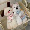 Cute Plush Dog Pen Case With Scarf Design For Girls And Students