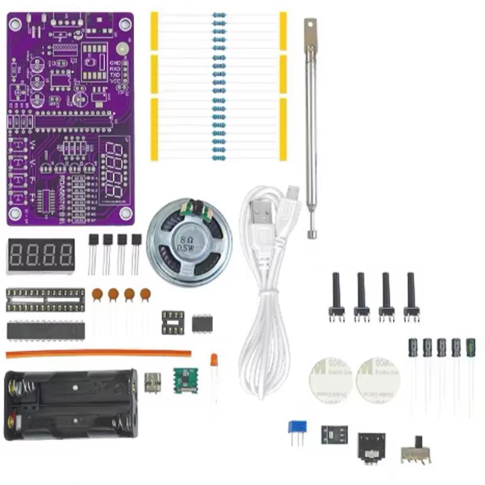 DIY FM Radio Electronic Kit 87-108MHz Adjustable Frequency Digital Display Soldering Project Practice Solder RDA5807S