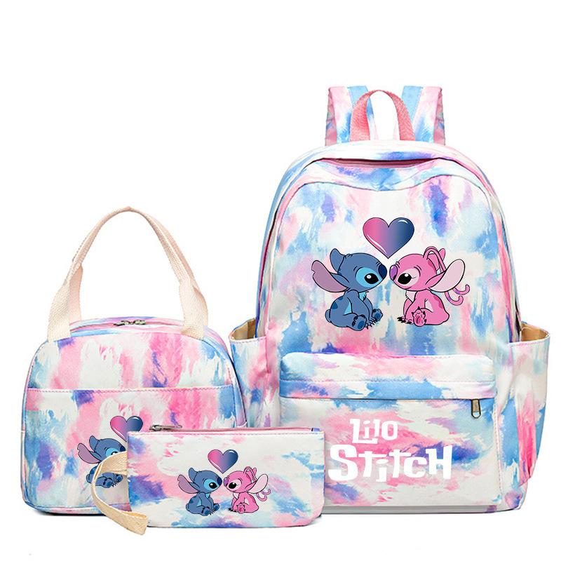 Cartoon Animation Schoolbag Large Capacity Primary And Secondary School Students Backpack Meal Bag Pencil Bag Three-Piece Set