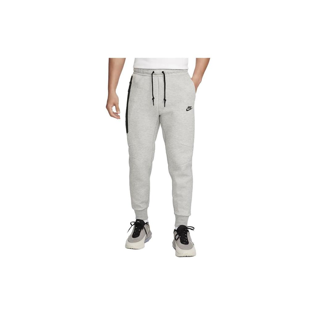 Nike Solid Mid-Rise Drawstring Jogger Knit Pants Men Bottoms Grey FB8003-063