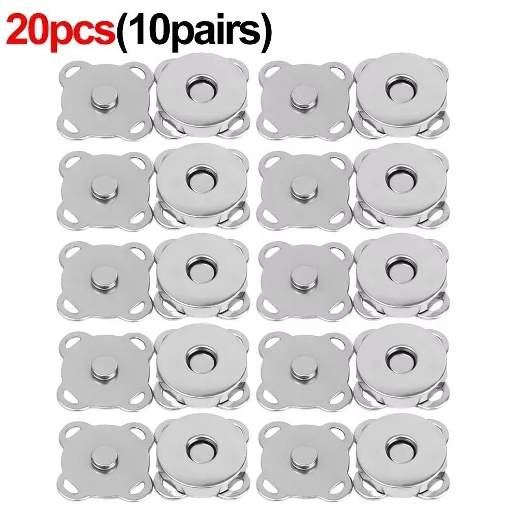 20pcs Metal Snap Magnet Button Magnetic Double Rivet Fastener Clasp Closure Buckle for Clothes Bag DIY Craft Sewing Accessories