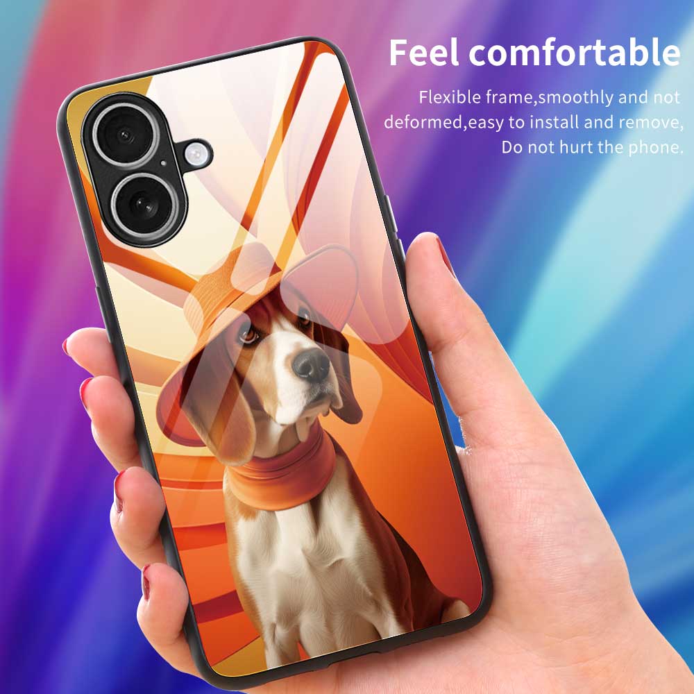 For iPhone 17 Case Anti Drop PC TPU Tempered Glass Pattern Printing Phone Back Cover