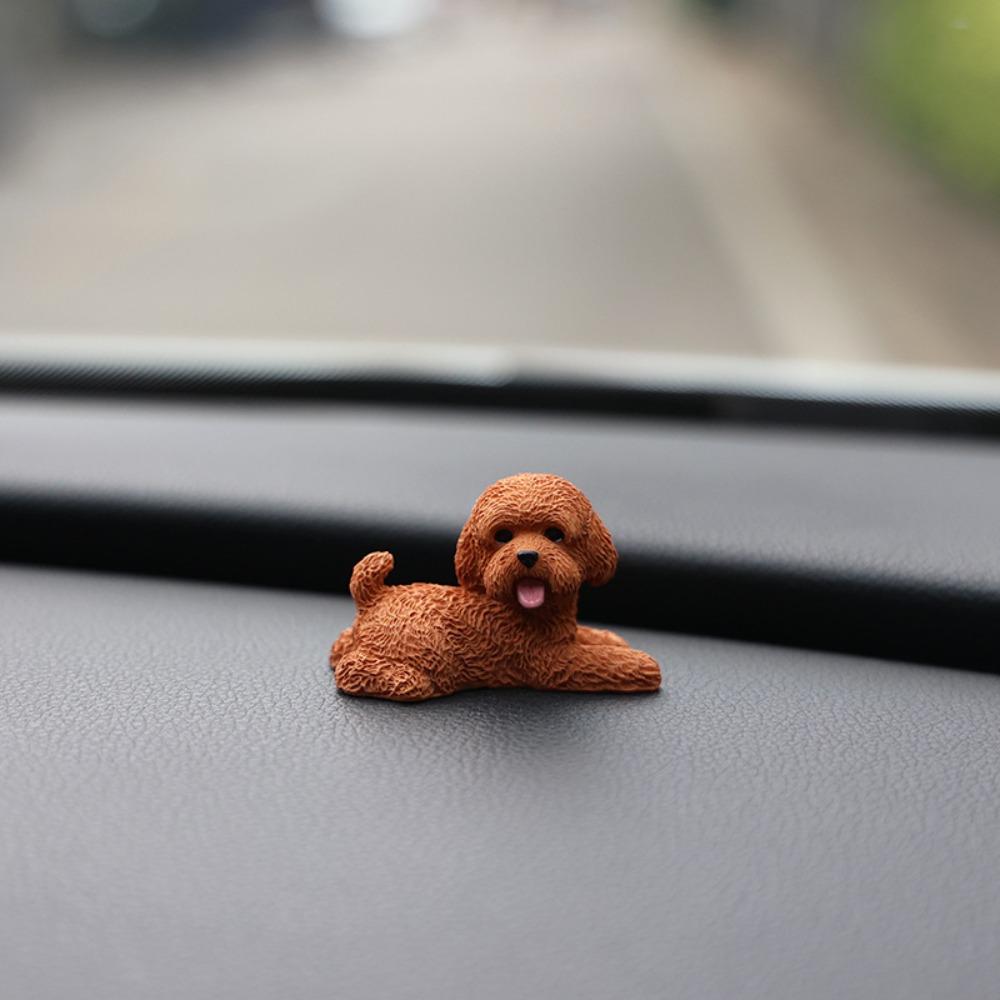 Resin Crafts Mini Animal Ornament Simulation Dog Action Figures Poodle Dog Figures  Birthday Gift