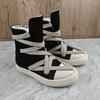New European High-top Skate Shoes Men Women's Casual Breathable Platform Canvas