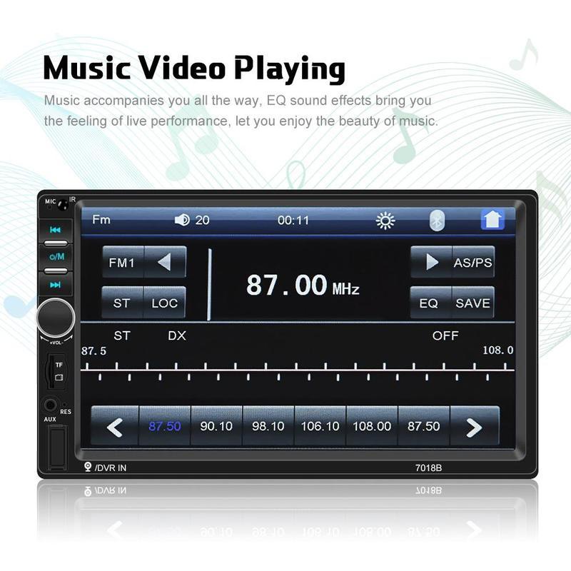 Autorádio 7" 2Din audio Stereo Bluetooth Zadní kamera Vestavěný systém DVR do auta