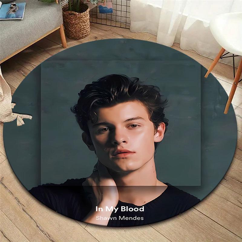 

ShawnMendes Round Area Rug,Carpet Rug for Living Room Bedroom Sofa Playroom Decor,Non-slip Floor Mat 80cmx80cm