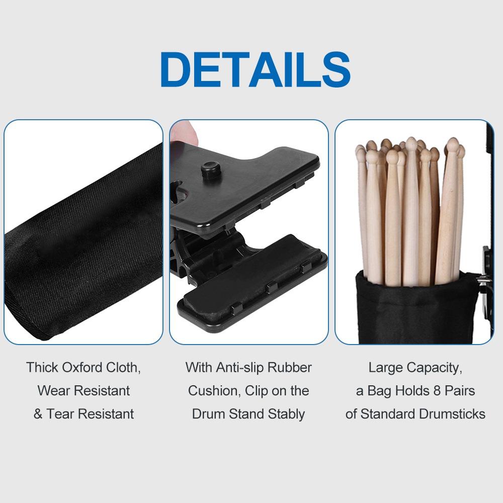 Oxford Cloth + ABS Material Drumstick Holder Large Capacity Drumstick Organizer  For Drummers