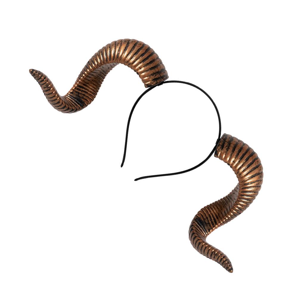 Realistischer Ziegenhorn-Haarreif Cosplay-Kopfschmuck mit abnehmbarem Band Halloween-Kostüm-Accessoire Festival-Kopfschmuck