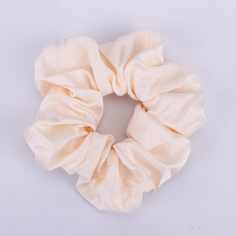 Einfarbiges Haargummi-Set für Damen, Satin, matt, Satin, Farbe, Tanga, Blumen-Haarschmuck, Stall, Nachtmarkt