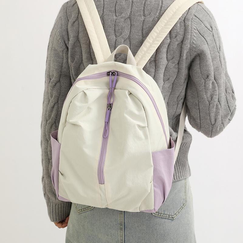 Contrast Color Backpack Women's Outdoor Lightweight Travel Backpack Large Capacity Student Schoolbag