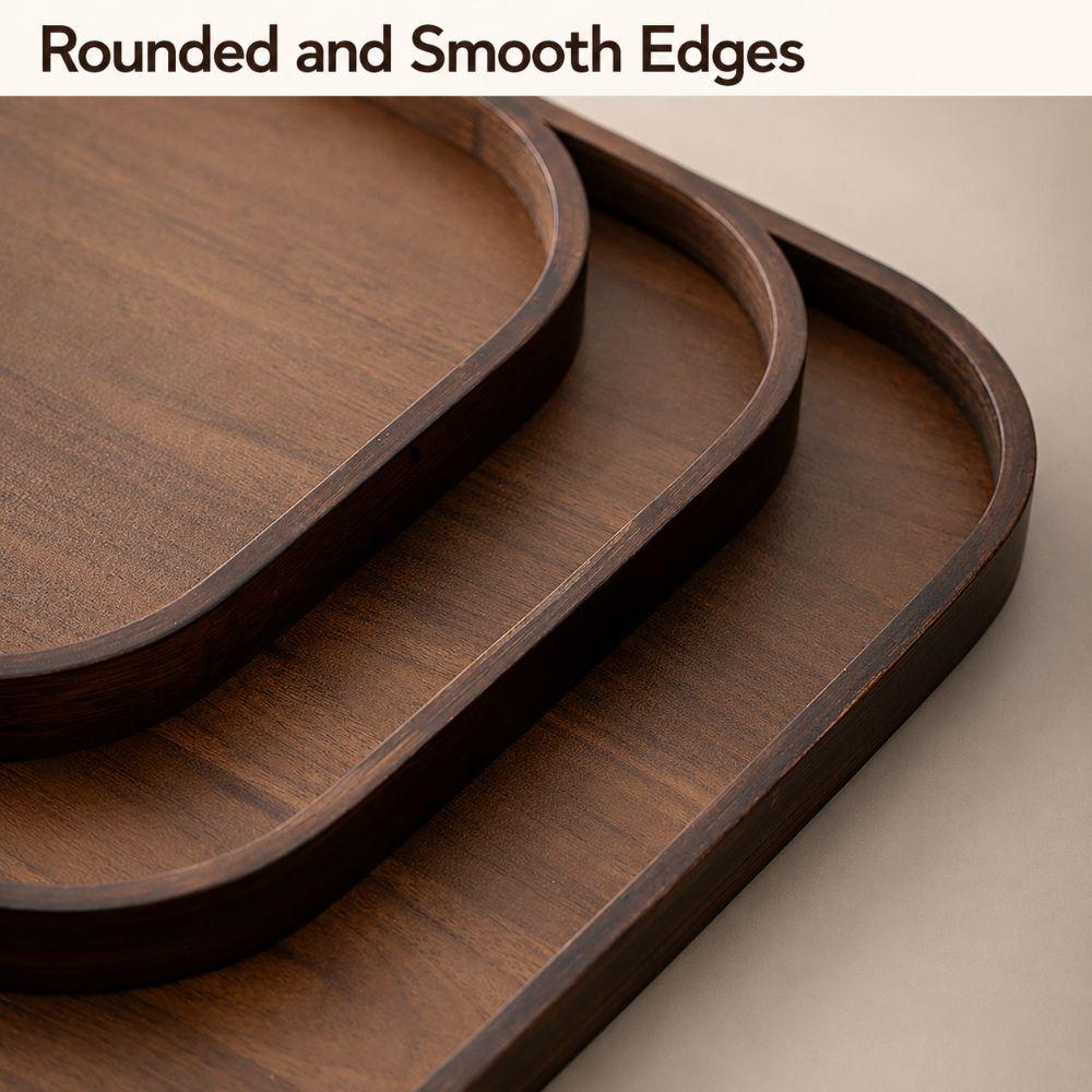 Retro Style Wood Tray Rectangle Fruit Plate Handmade Craft Tea Tray Kitchen