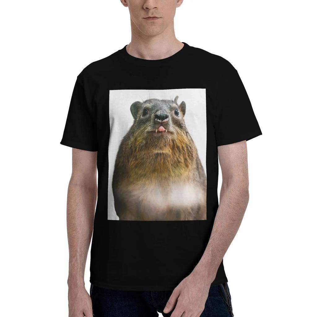 Rock Hyrax Photo Cute Vampire Potato 100 Cotton TShirt Mens Oversized T Shirts Men ONeck Short Sleeve S6XL