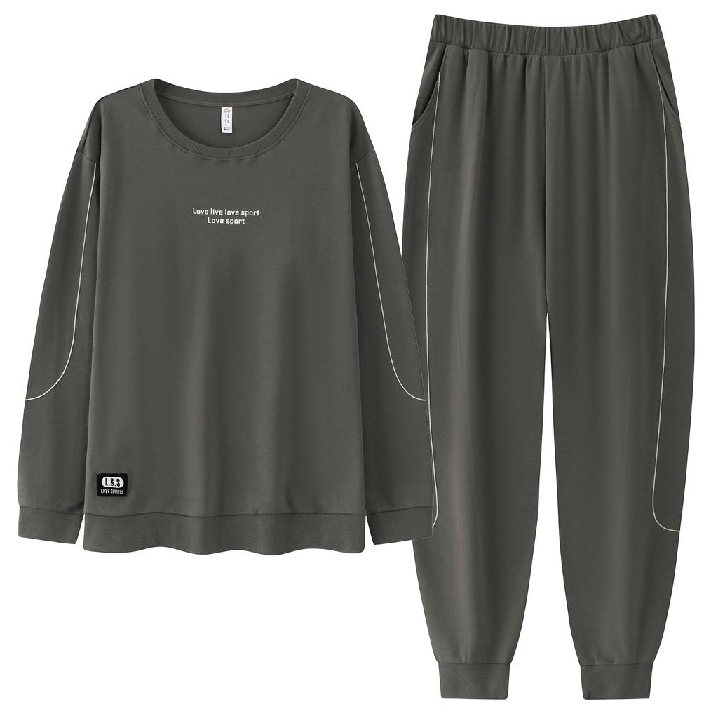 Pajamas Men's Autumn and Winter Cotton Long Sleeve 1011 New Men's Autumn Simple Wear Bundle Pants Loungewear