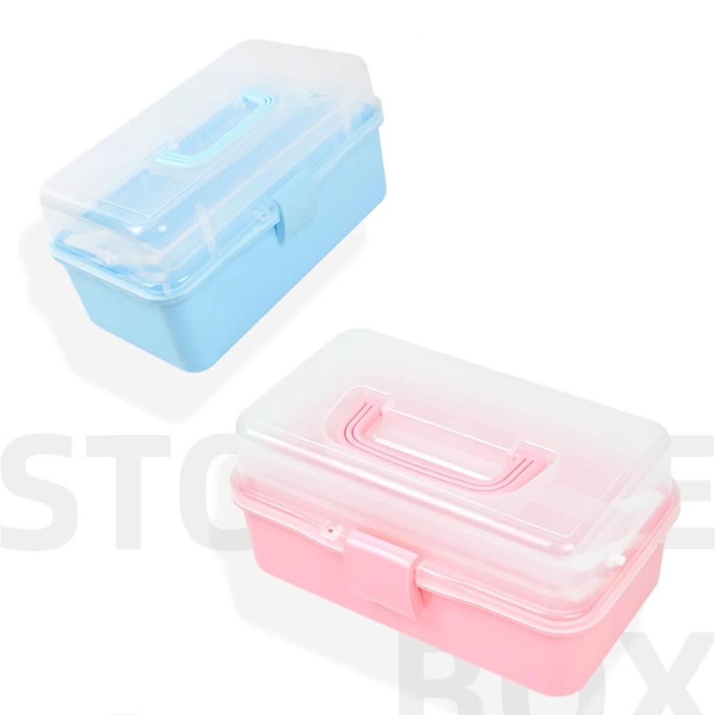 3 Layers Storage Box Multipurpose Organizer with Handle Storage Case Dust-Proof Storage Organizer Tool Box for Paints