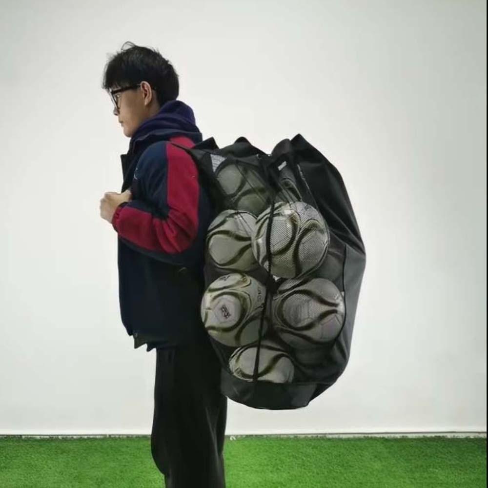 Large Capacity Balls Carry Shoulder Pouch Durable Basketballs Mesh Bag  Camping