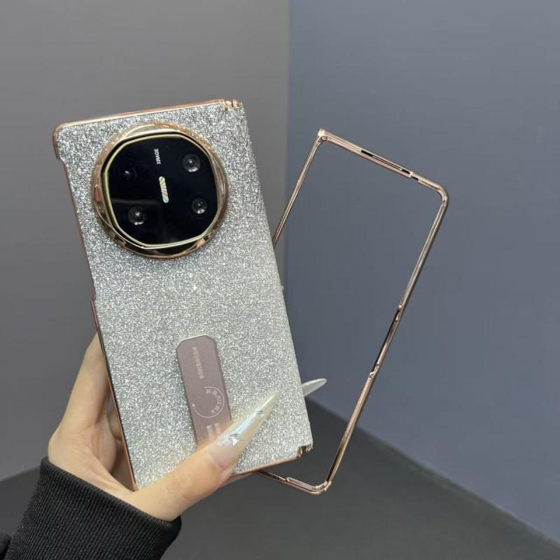 Foldable Phone Case Mate X5 X6 With Rotating Stand Sparkle Gradient Cover PET Material