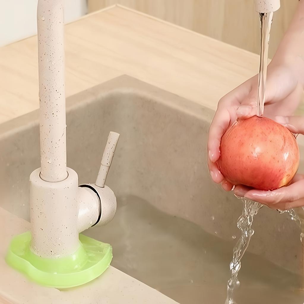 Faucet Handle Drip Tray Pad, Leaf Shape Design Faucet Mat, Kitchen Sink Accessories, Hand Washing Aid, Kitchen Countertop Bathroom Splash Pad