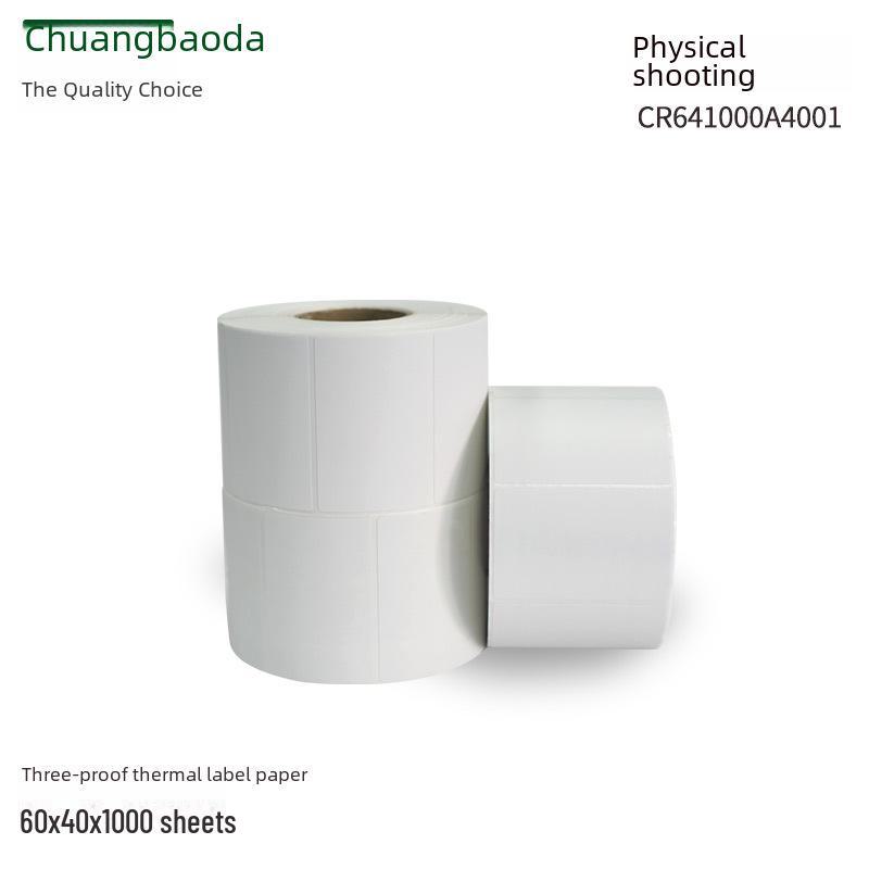 Waterproof Thermal Label Paper 60x40mm - 1000 Sheets, Self-Adhesive Barcode Stickers