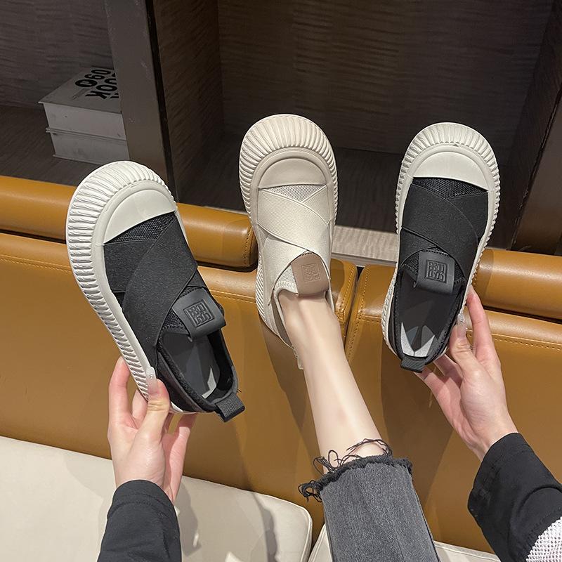 Flygende vevde pustende dukkesko dame nye muffinsbunn mesh pustende fritidssko brødsko