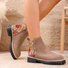 Autumn new European and American side zipper embroidered Martin boots list
