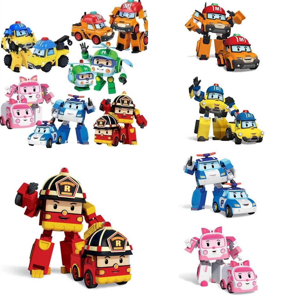 Toy Robocar Poli Car Transformed Pull Back Robot Kids Car Toys Action Figure
