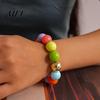 Female Bracelet Beaded Jewelry for Women, Acrylic Big Beads Choker Necklace, Round Stretch Bracelet, Summer Retro Accessory Necklace