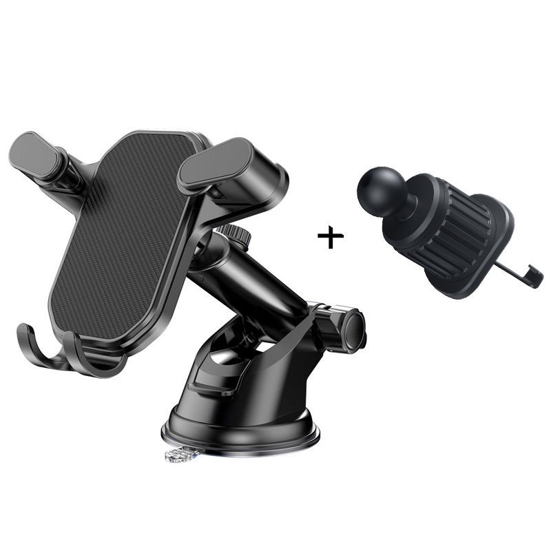 2-in-1 Car Phone Holder: Suction Cup & Air Vent Dashboard Mount