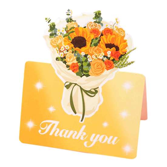 Mothers Day Flower Cards 10Pcs 3D Thank You Card, Floral Bouquet Greeting Best Wishes Note Card Appreciation Gifts for Anniversary, Mother's