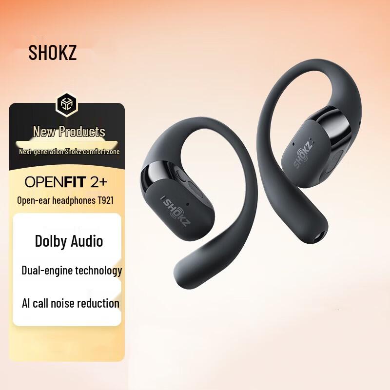 Shokz OpenFit 2+ T921 Open-Ear Wireless Bluetooth Sports Headphones