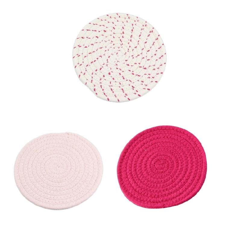 1/3pcs Handmade Braided Drink Coaster Woven Placemats Heat-Resistant Mat