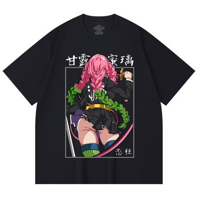 230 g/m² 100% Bawełna Demon Slayer V75 Nadruk Mitsuri Unisex Ciężka Bawełniana Koszulka
