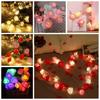 Pink Rose String Lights For Bedroom Battery Operated Flower LED Lights For Outside Romantic Home Dorm Room Festival Fairy Lights