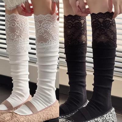 1/2pairs Korean Sexy Lace High Stockings for Women Girls Thigh High Over The Knee Stockings Lolita Ladies Girls Boot Socks
